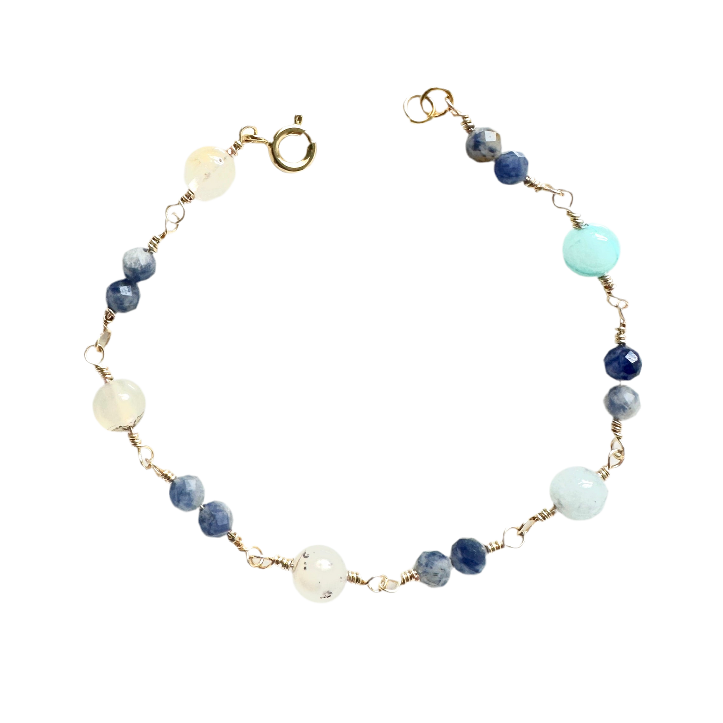 Coastal Drift – Blue Jasper & Jade Bracelet