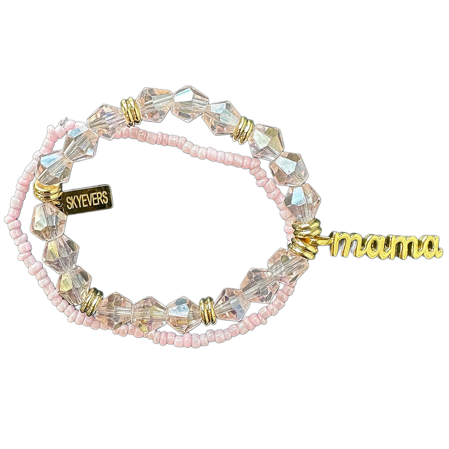 Mama Beaded Bracelet with 18K Gold Accents