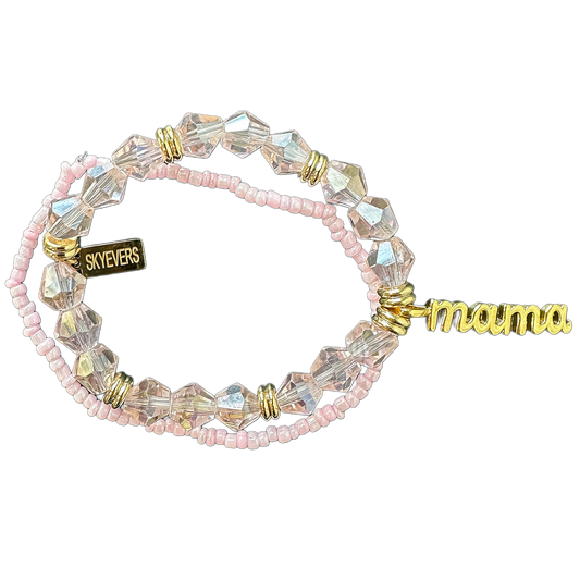 Mama Beaded Bracelet with 18K Gold Accents