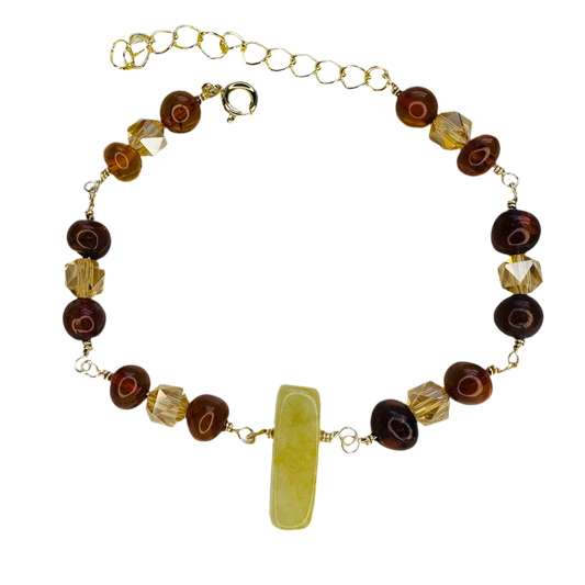 Amber & Morganite Protection Bracelet