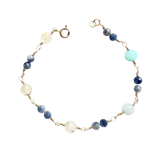 Coastal Drift – Blue Jasper & Jade Bracelet