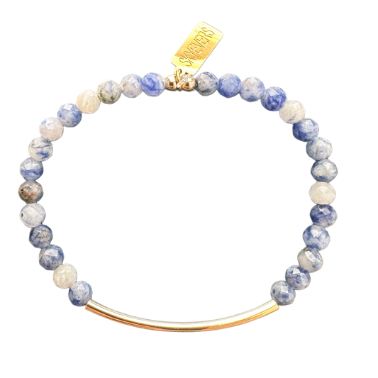 Sodalite Gold Bar Bracelet