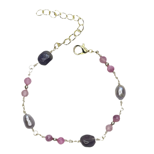 Twilight Bloom – Amethyst, Rose Quartz & Pearl